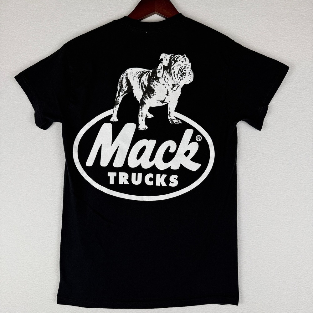 Mack Trucks T Shirt Mens Small Black Short Sleeve‎ Bulldog Graphic Tee